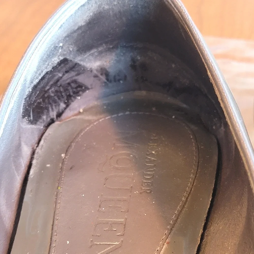 Alexander McQueen Sequin Skull Patent Flats -Grey (EU 39/40) AS-IS /PROJECT SHOE